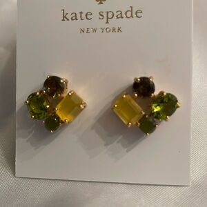 Kate spade cluster crystal multi color in green and yellow shades